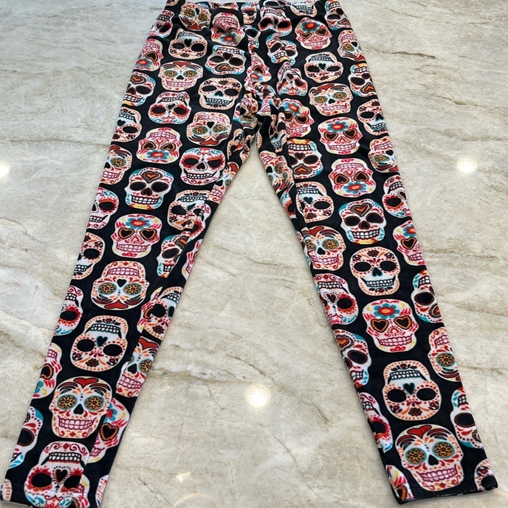 No Boundaries Day of the Dead Leggings | Juniors Size Large / Women's Size Small
